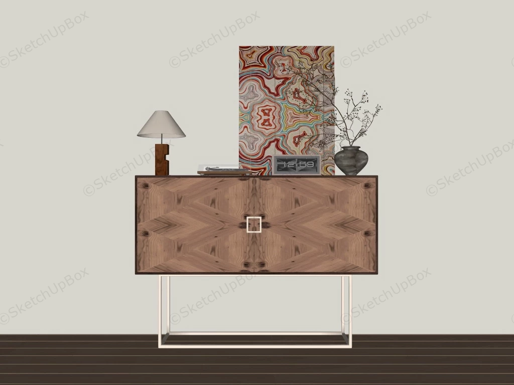 Mid Century Modern Console Cabinet sketchup model preview - SketchupBox