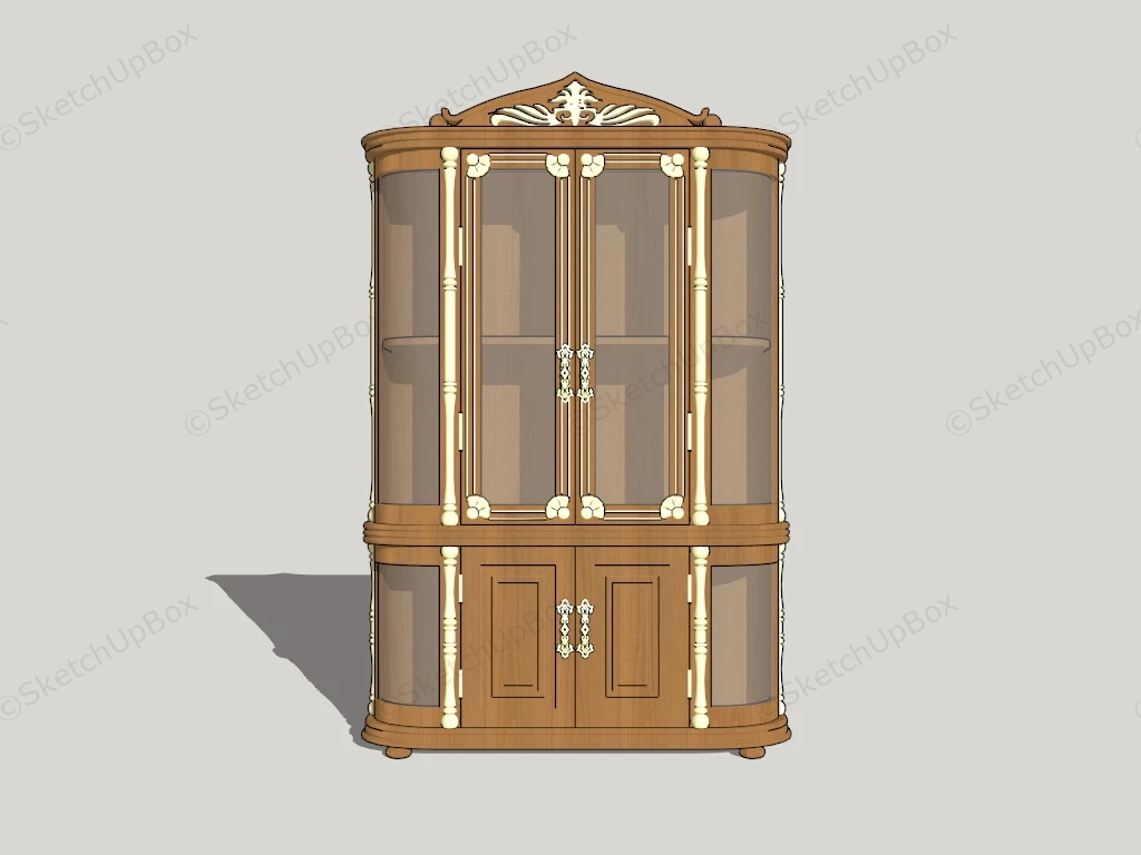 Antique French Display Cabinet sketchup model preview - SketchupBox