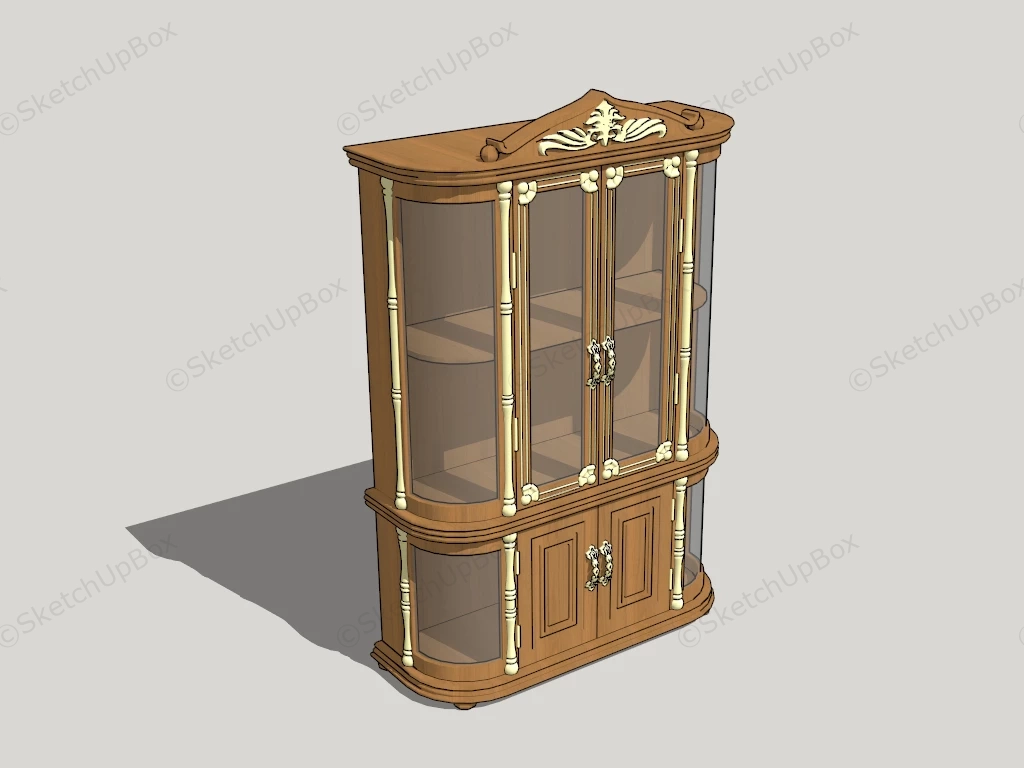 Antique French Display Cabinet sketchup model preview - SketchupBox