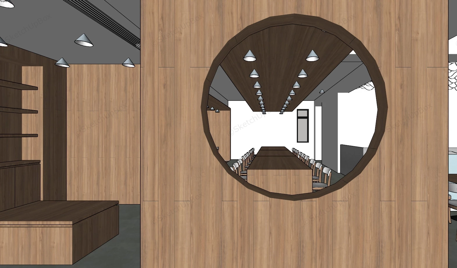 Minimalist Restaurant Design sketchup model preview - SketchupBox