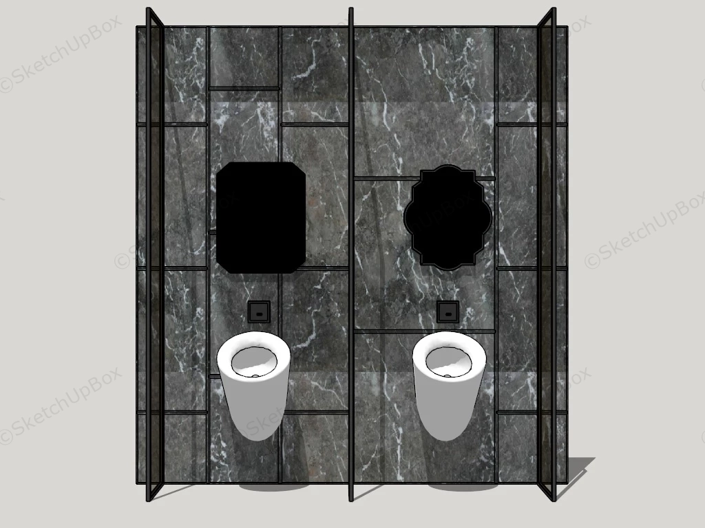 Public Restroom Urinals sketchup model preview - SketchupBox