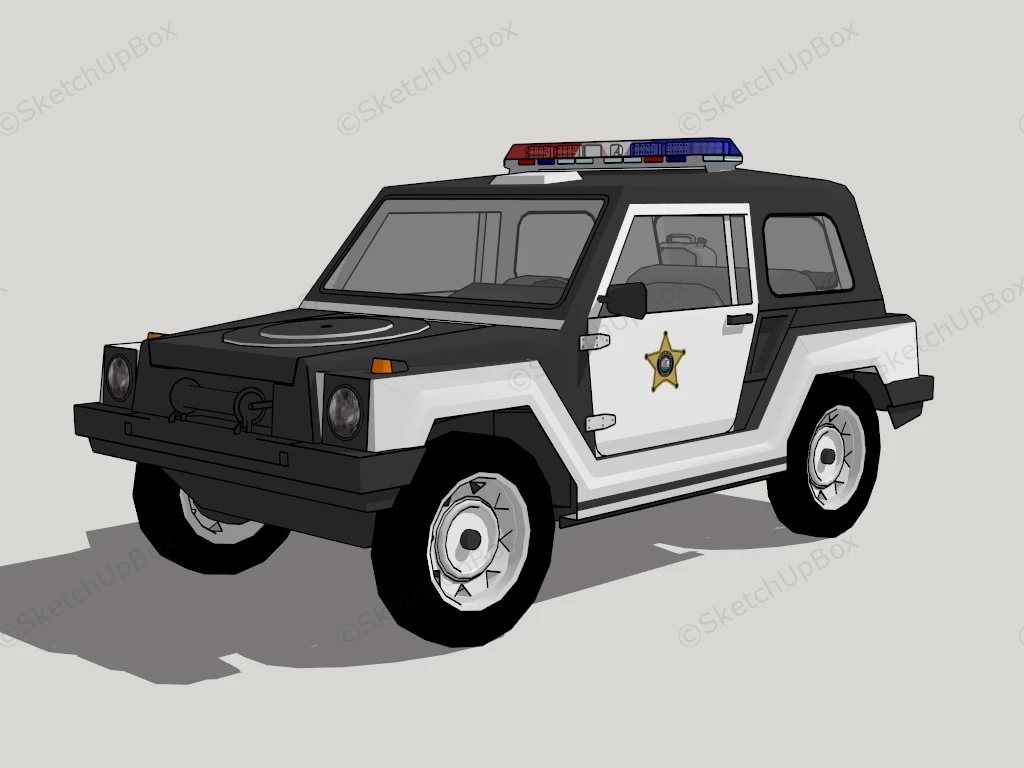 Police Car SUV sketchup model preview - SketchupBox