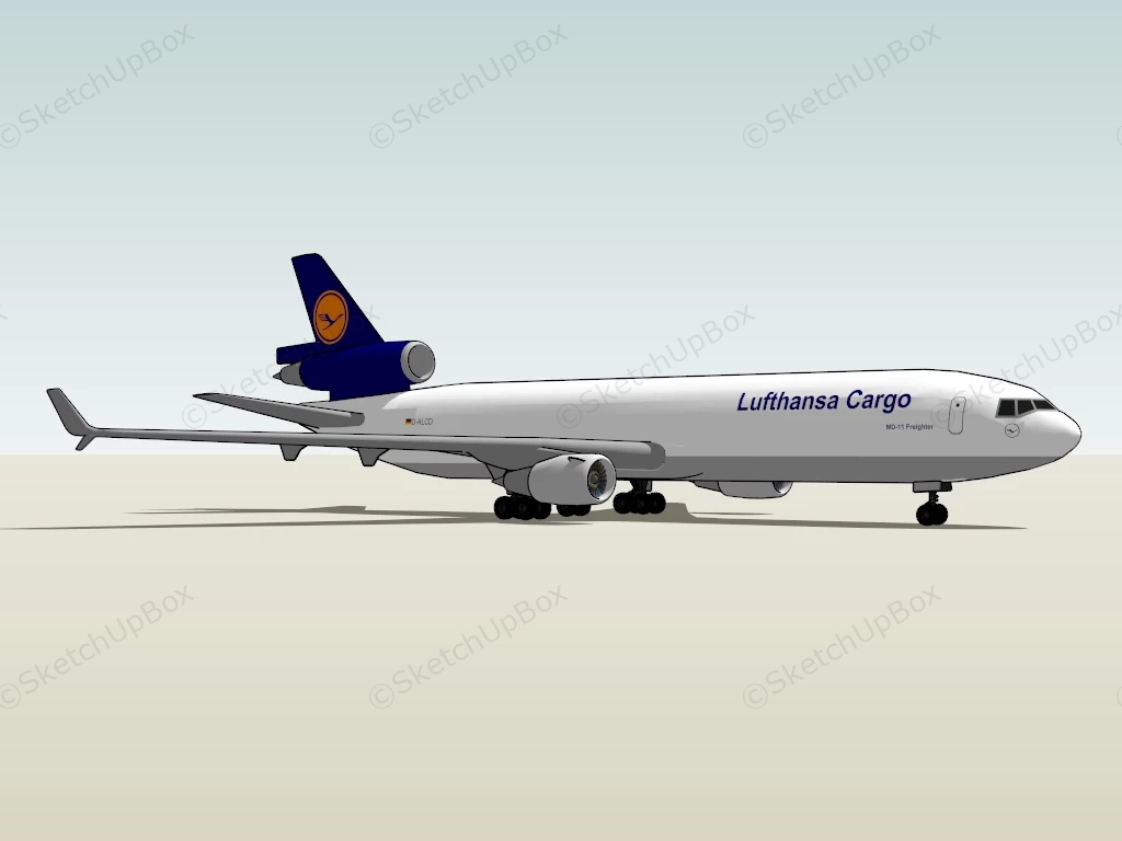 Lufthansa Cargo Aircraft sketchup model preview - SketchupBox