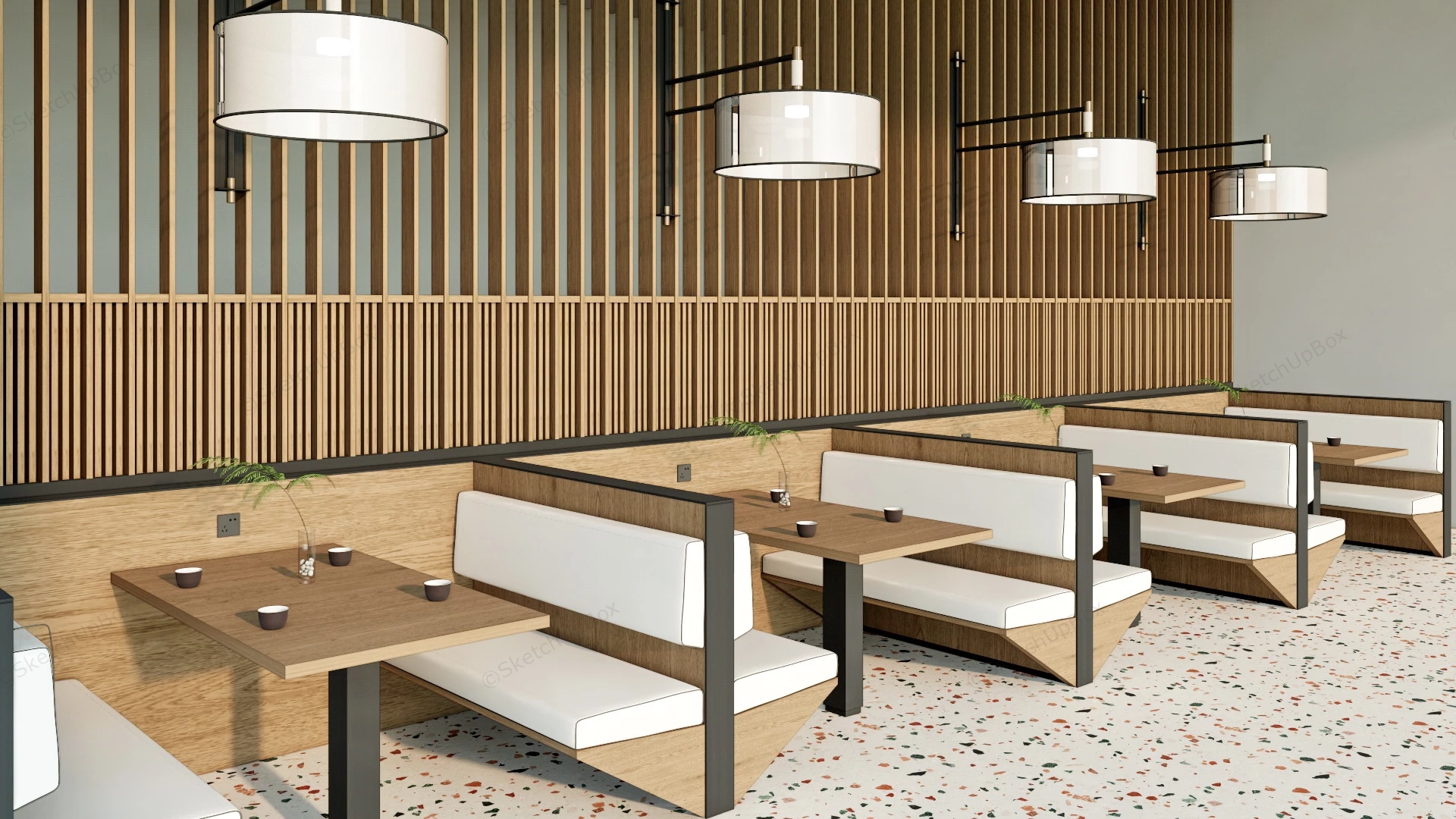 Restaurant Booth Design sketchup model preview - SketchupBox