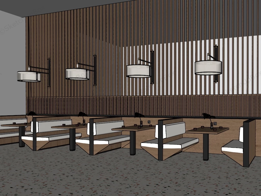 Restaurant Booth Design sketchup model preview - SketchupBox