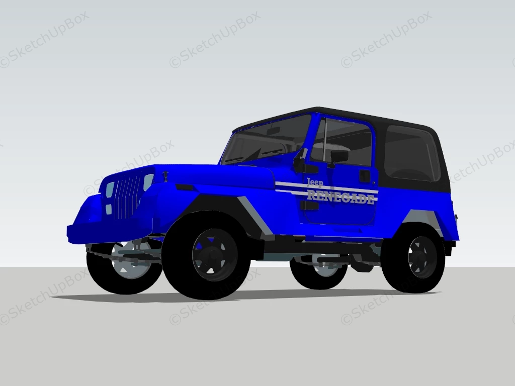 1992 Jeep Wrangler sketchup model preview - SketchupBox