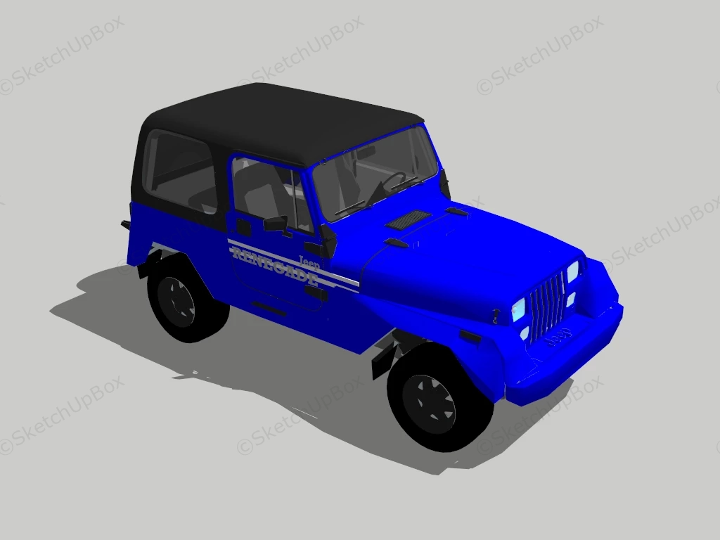 1992 Jeep Wrangler sketchup model preview - SketchupBox