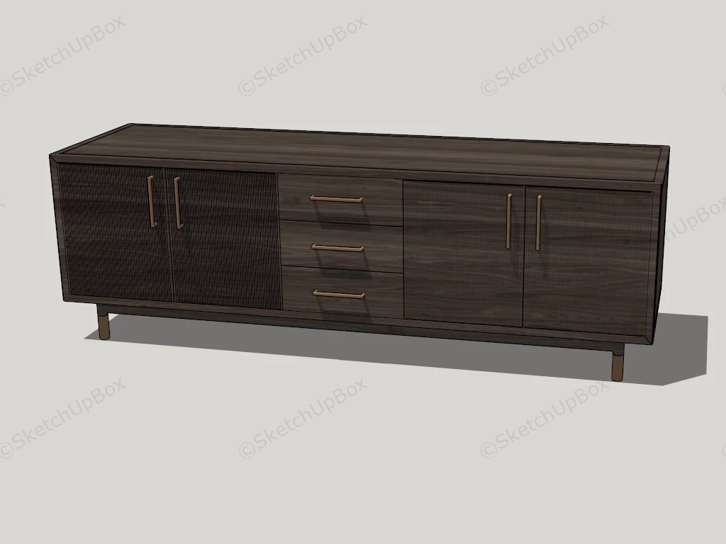 Zen Minimalist TV Stand sketchup model preview - SketchupBox