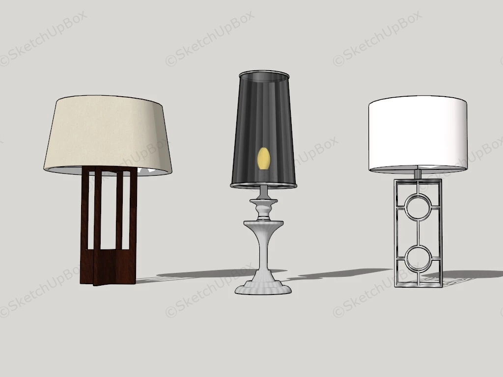 Decorative Table Lamps sketchup model preview - SketchupBox