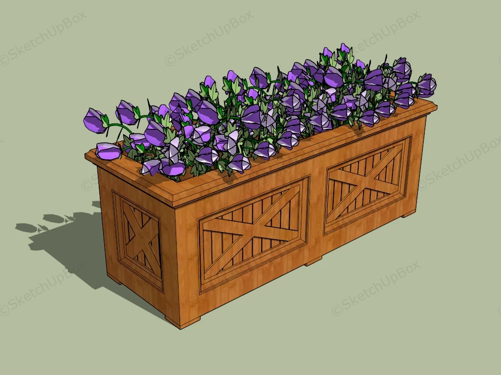 Rectangular Wooden Planter Box sketchup model preview - SketchupBox