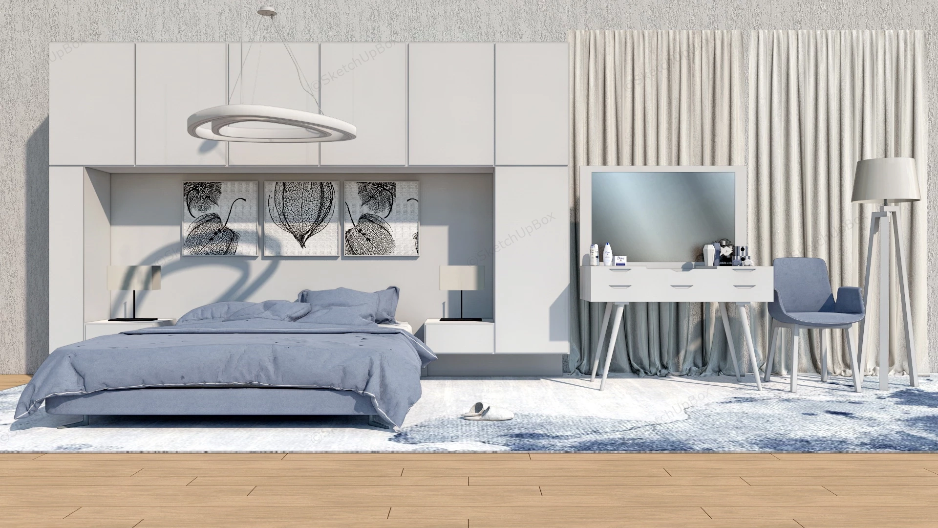 Master Bedroom With Dressing Table sketchup model preview - SketchupBox