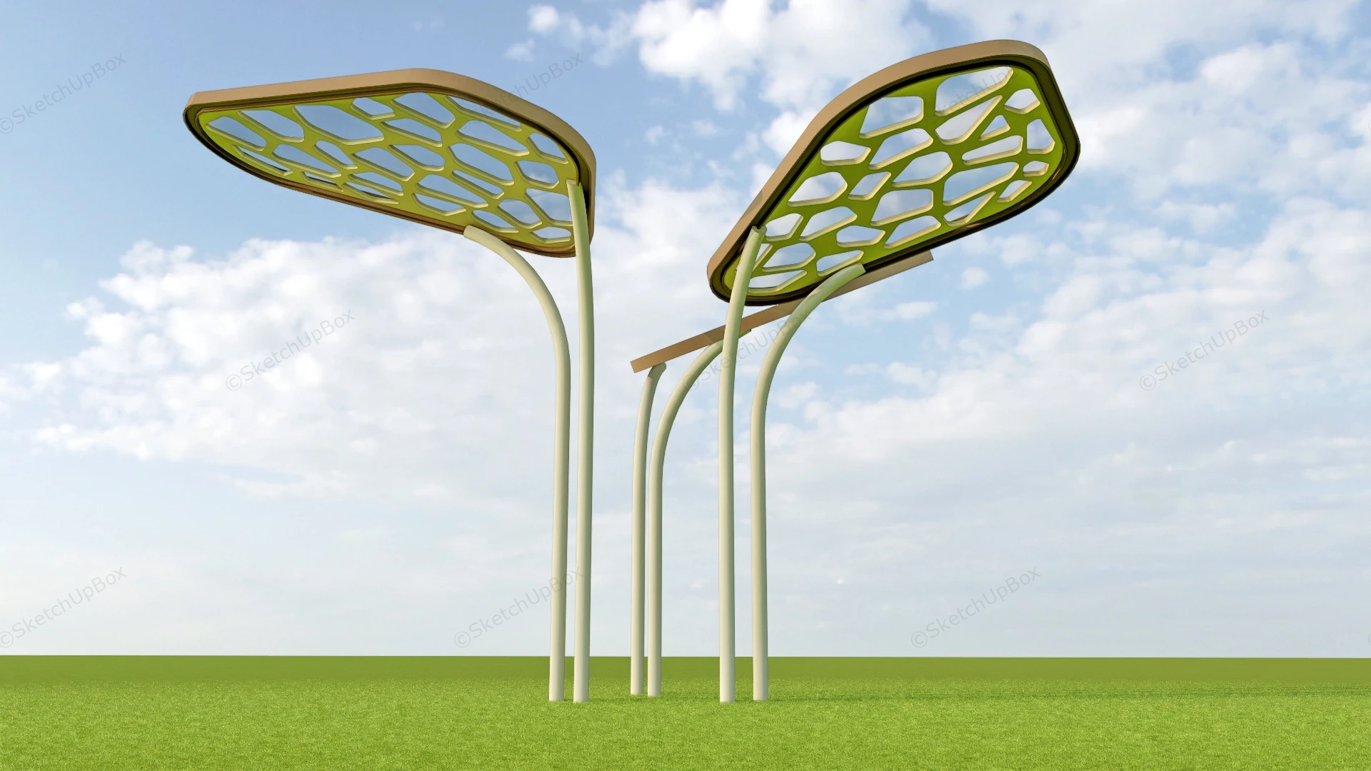 Public Space Canopy sketchup model preview - SketchupBox