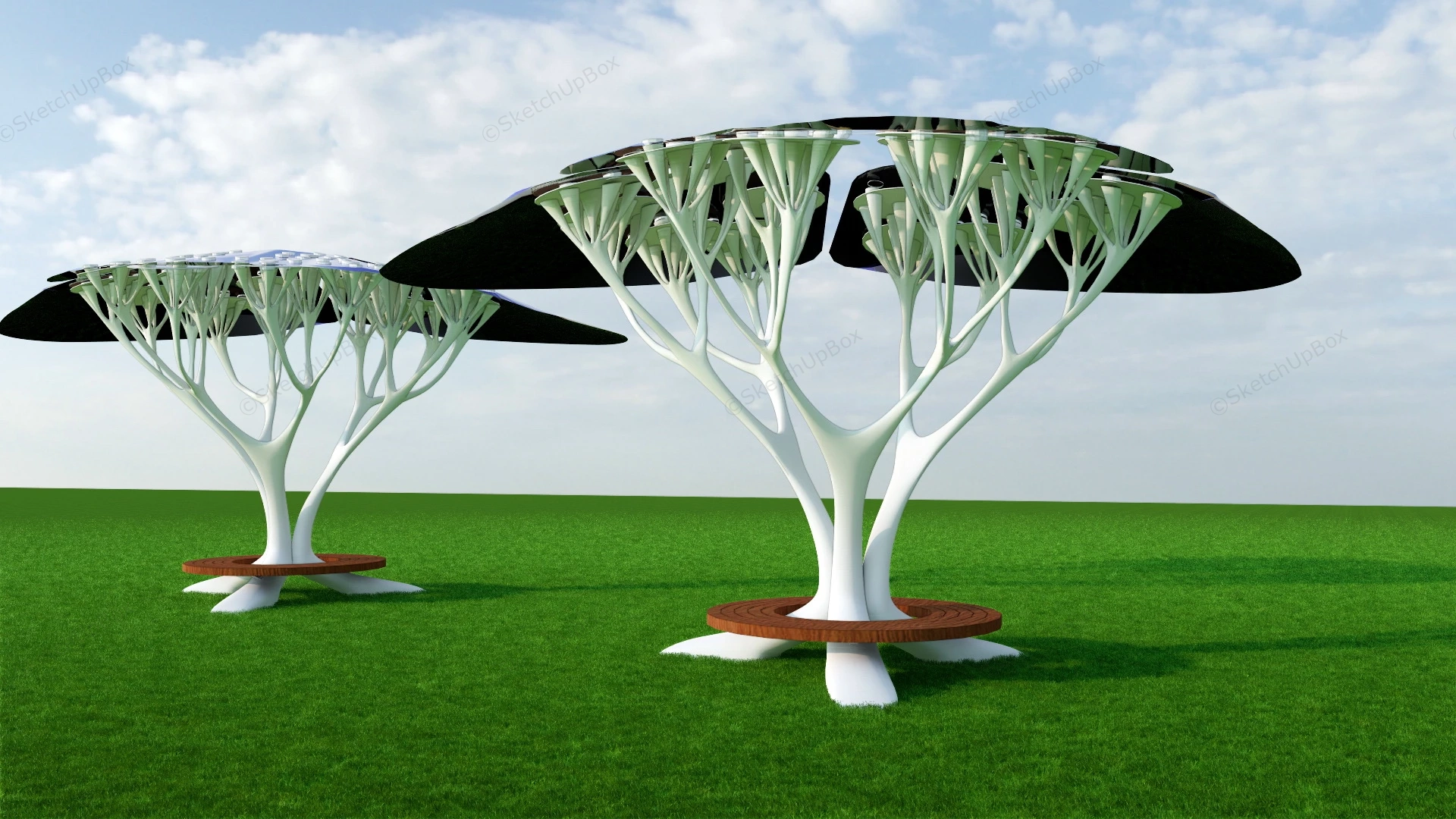 Tree Shaped Canopy For Park sketchup model preview - SketchupBox