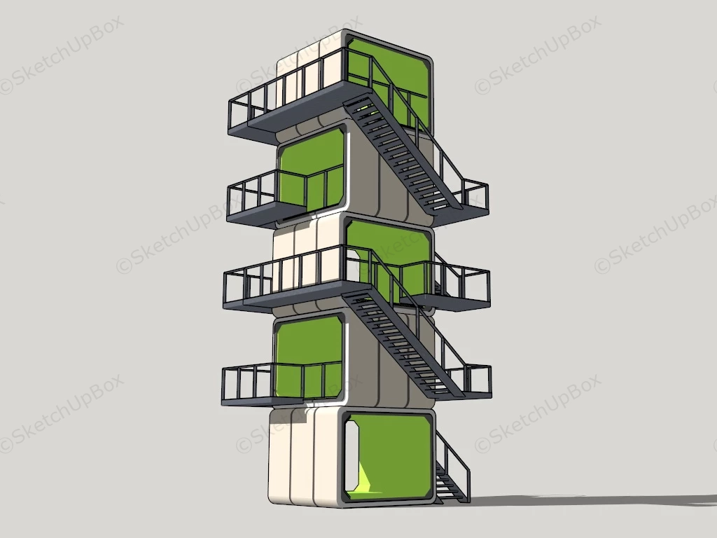 Modern Observation Tower sketchup model preview - SketchupBox