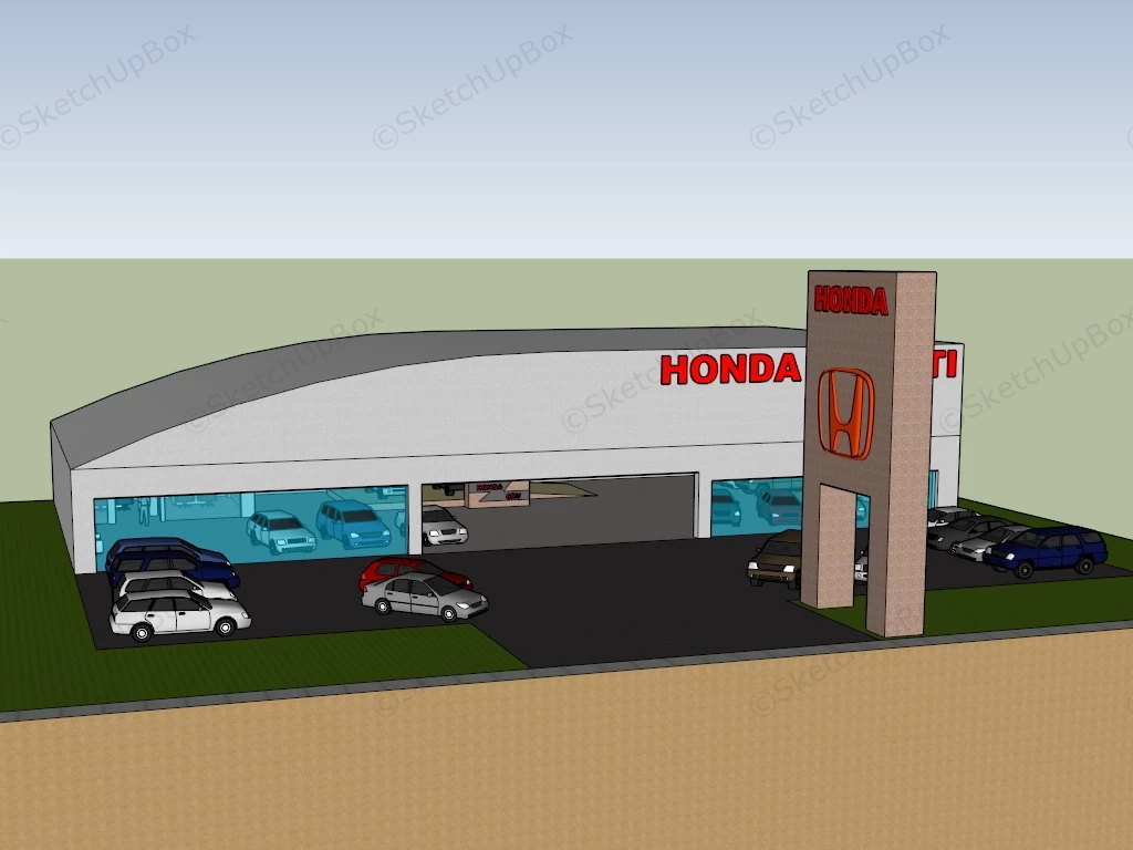 Honda Car Dealership sketchup model preview - SketchupBox