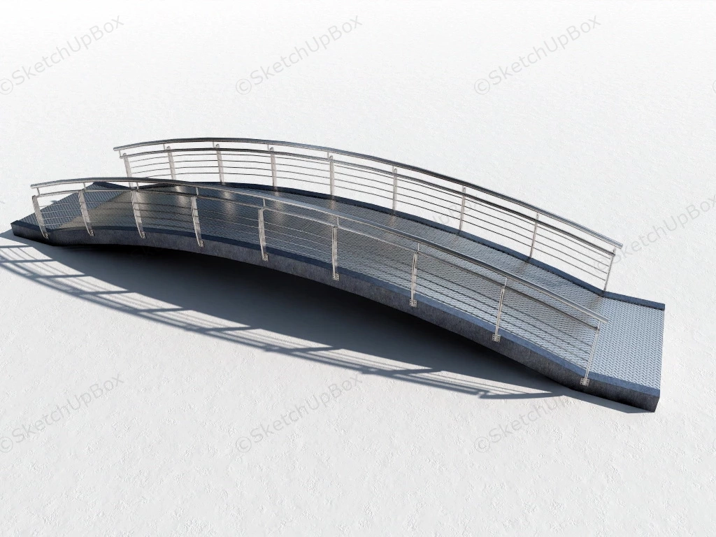 Small Steel Pedestrian Bridge sketchup model preview - SketchupBox