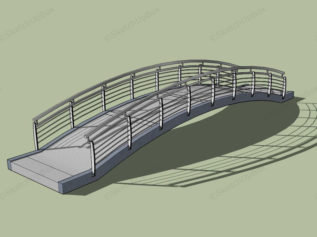 Small Steel Pedestrian Bridge sketchup model preview - SketchupBox