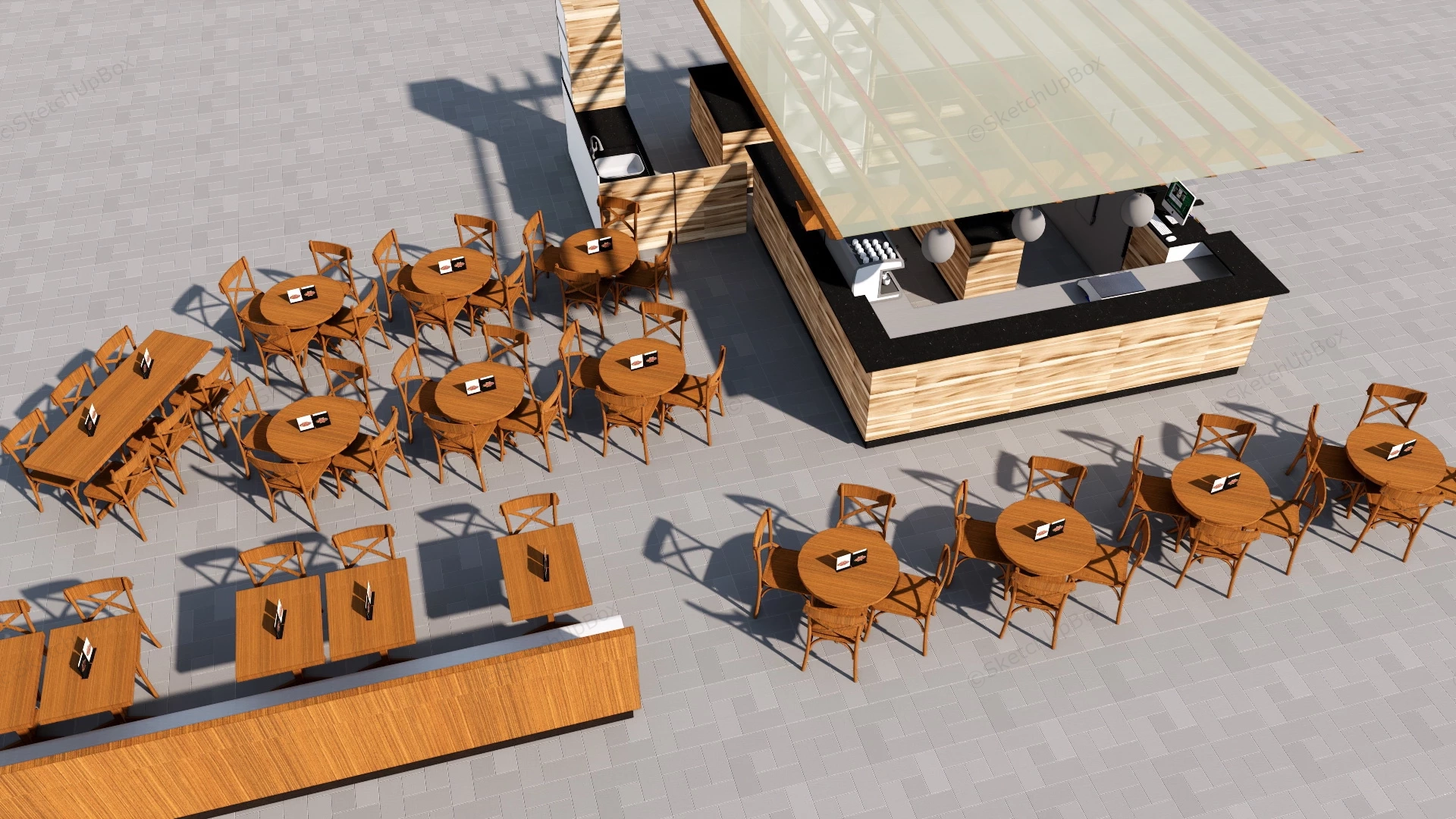 Outdoor Cafe Design Idea sketchup model preview - SketchupBox