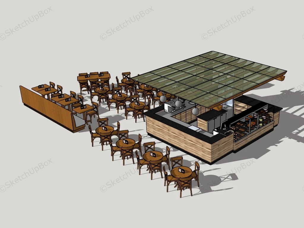 Outdoor Cafe Design Idea sketchup model preview - SketchupBox