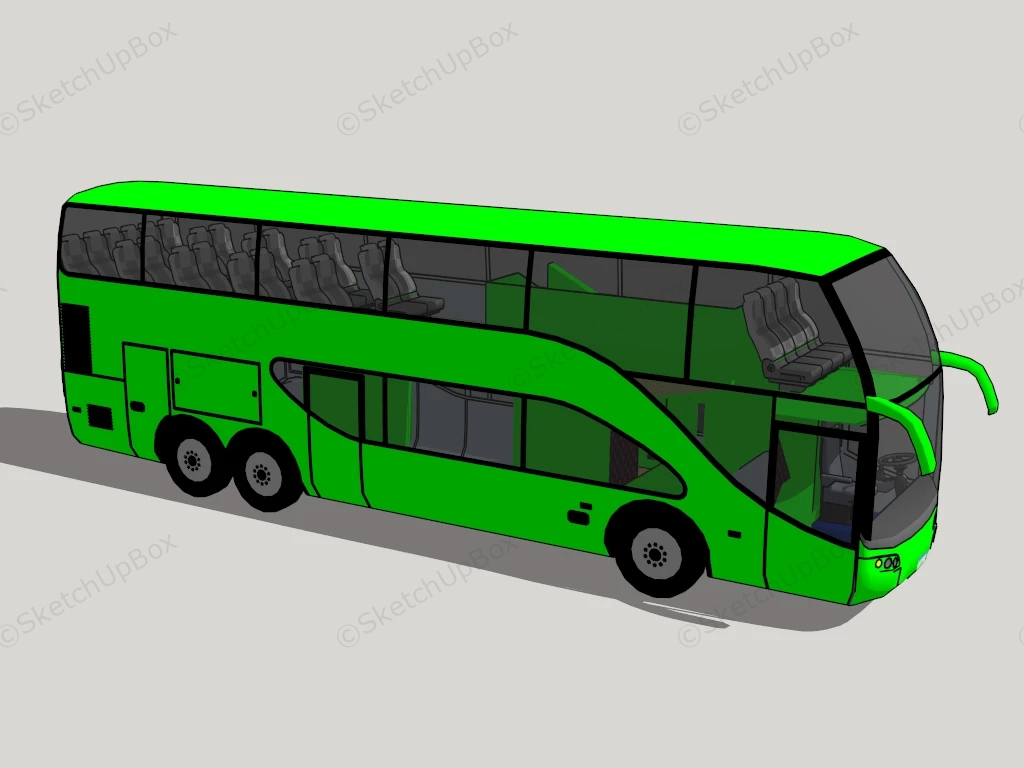 Double Decker Bus sketchup model preview - SketchupBox