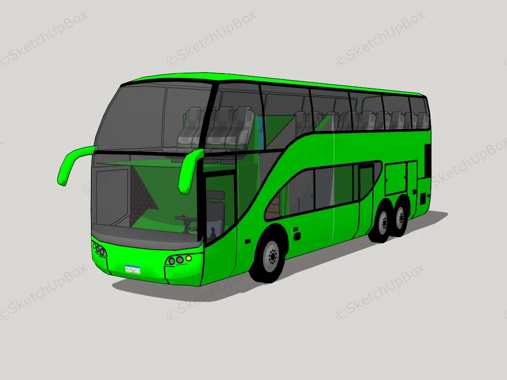 Double Decker Bus sketchup model preview - SketchupBox