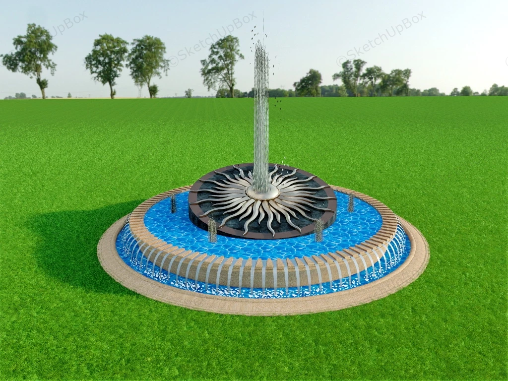 Sun Fountain sketchup model preview - SketchupBox