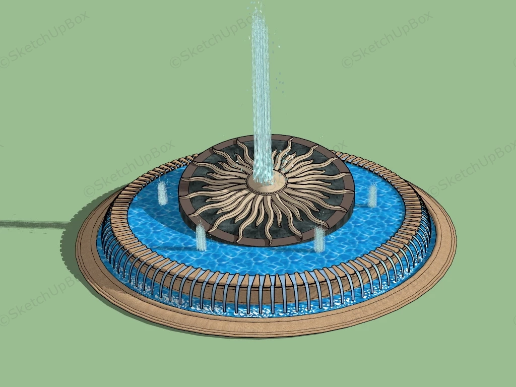 Sun Fountain sketchup model preview - SketchupBox