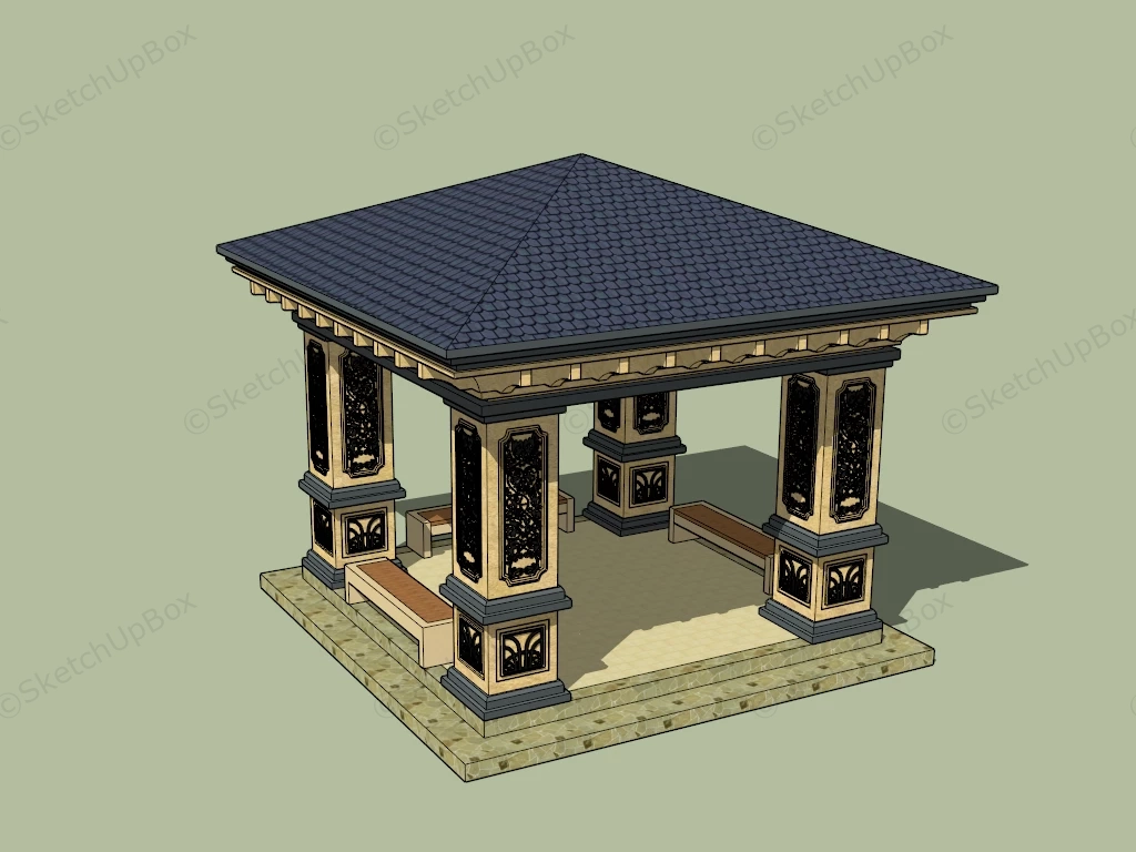 Square Decoration Pavilion sketchup model preview - SketchupBox