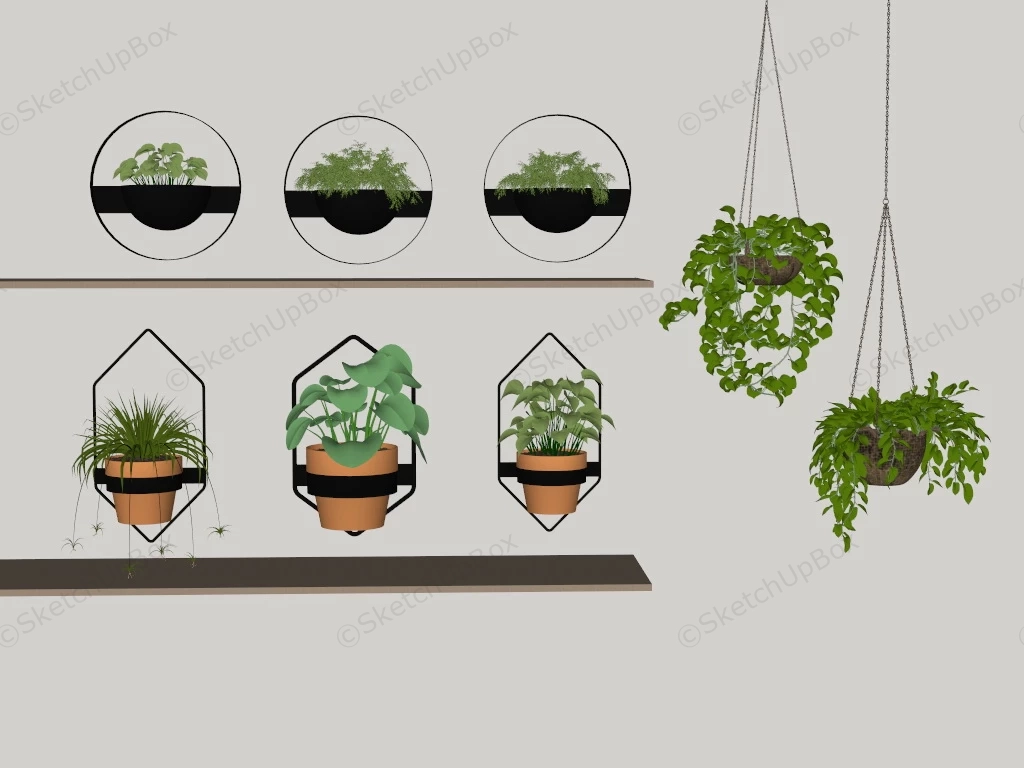 Indoor Wall Planter Ideas sketchup model preview - SketchupBox