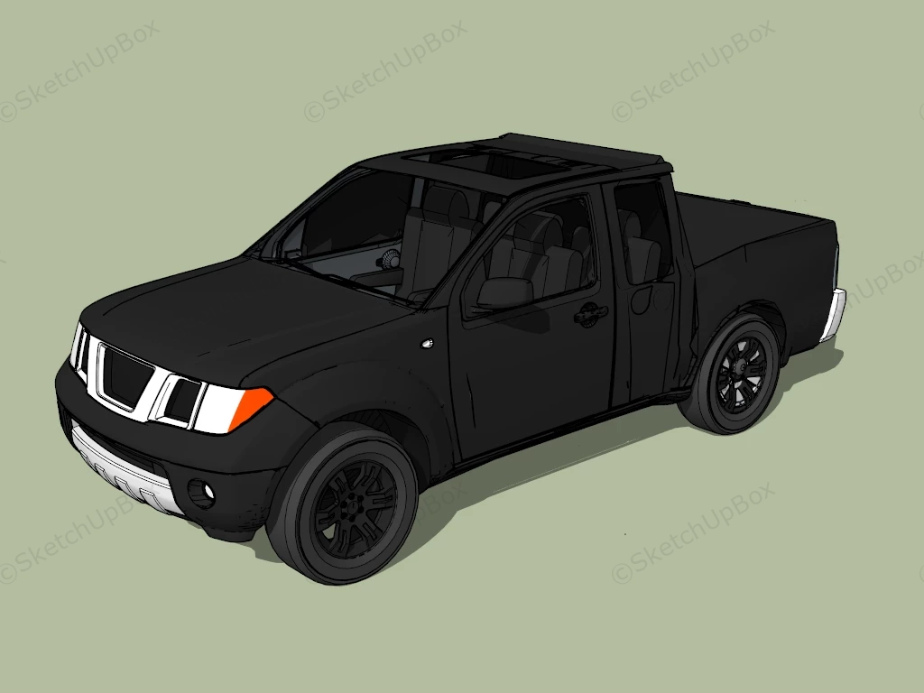 Black Pickup Truck sketchup model preview - SketchupBox