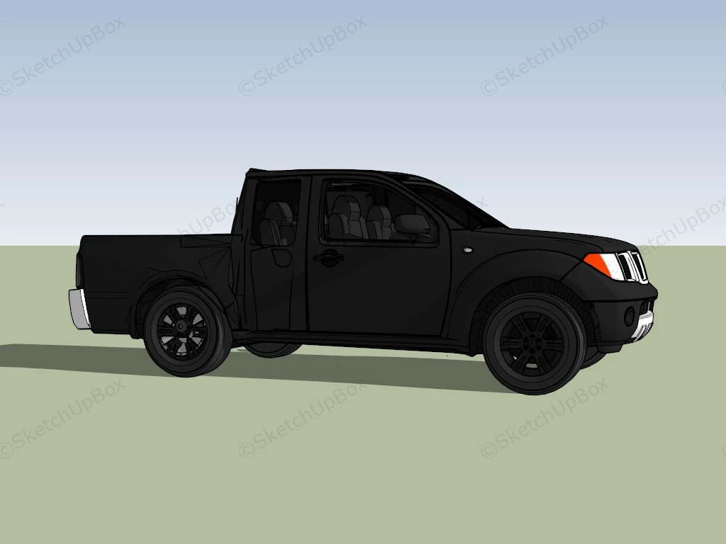 Black Pickup Truck sketchup model preview - SketchupBox