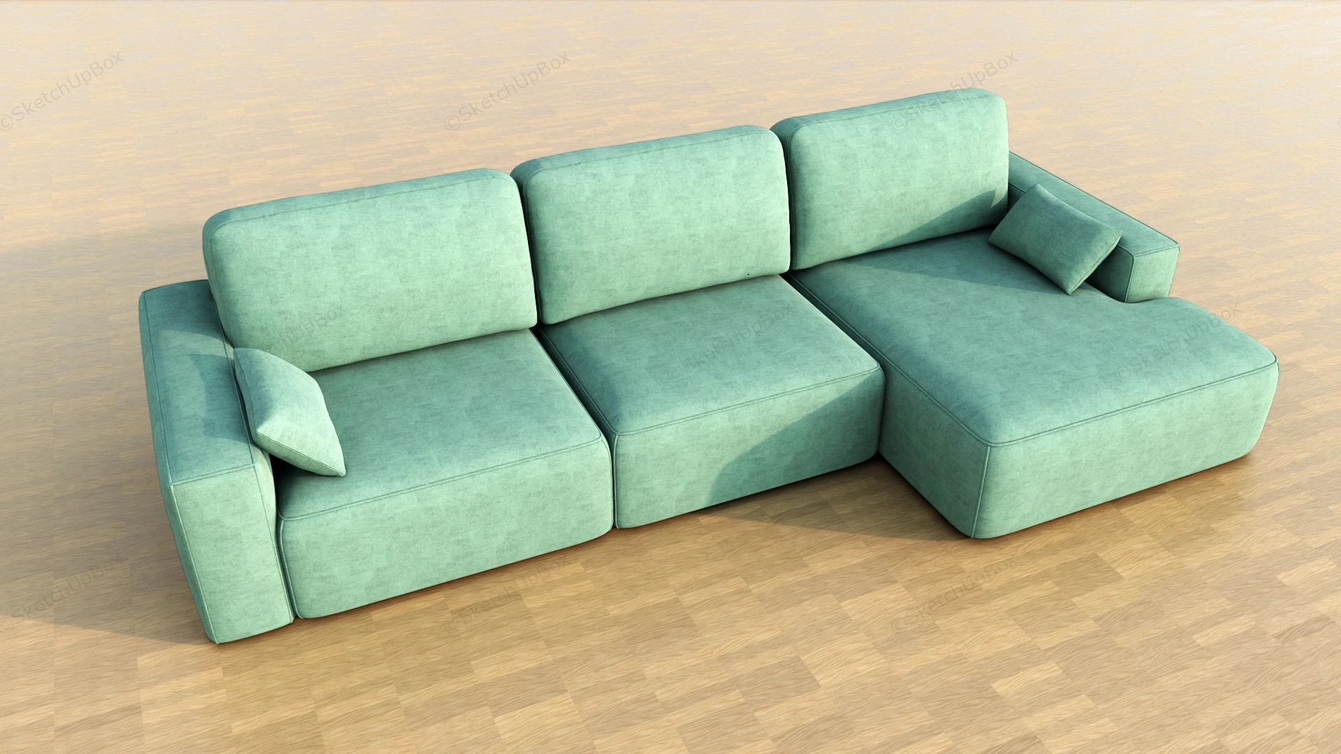 Green Corner Sofa sketchup model preview - SketchupBox