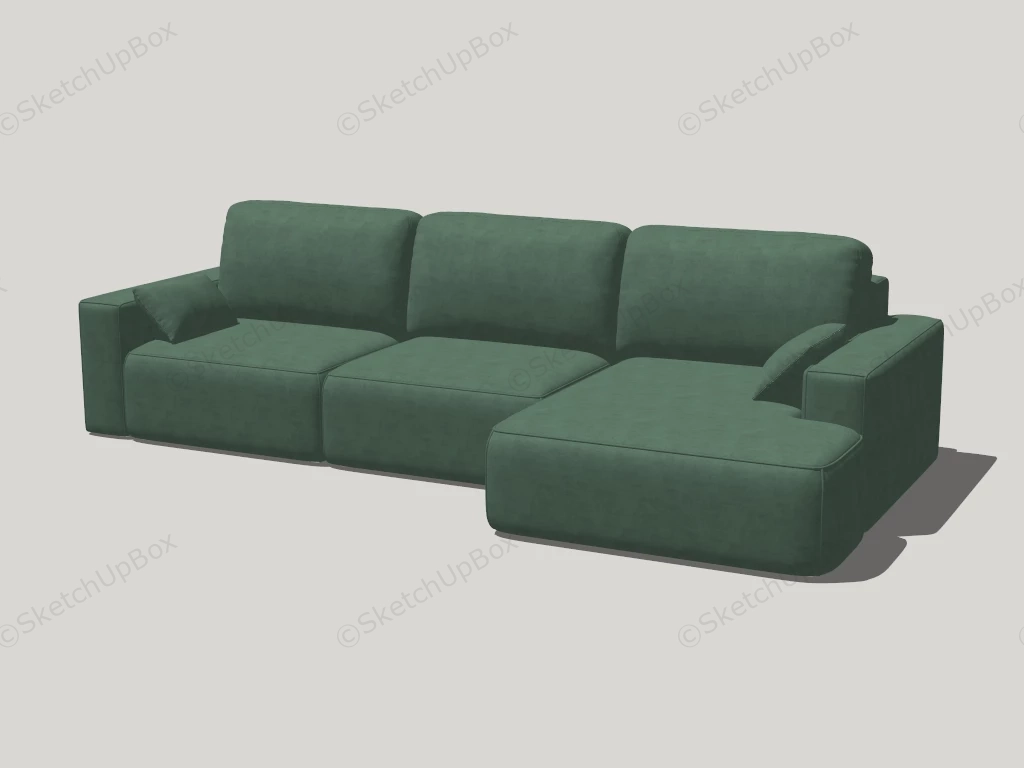 Green Corner Sofa sketchup model preview - SketchupBox