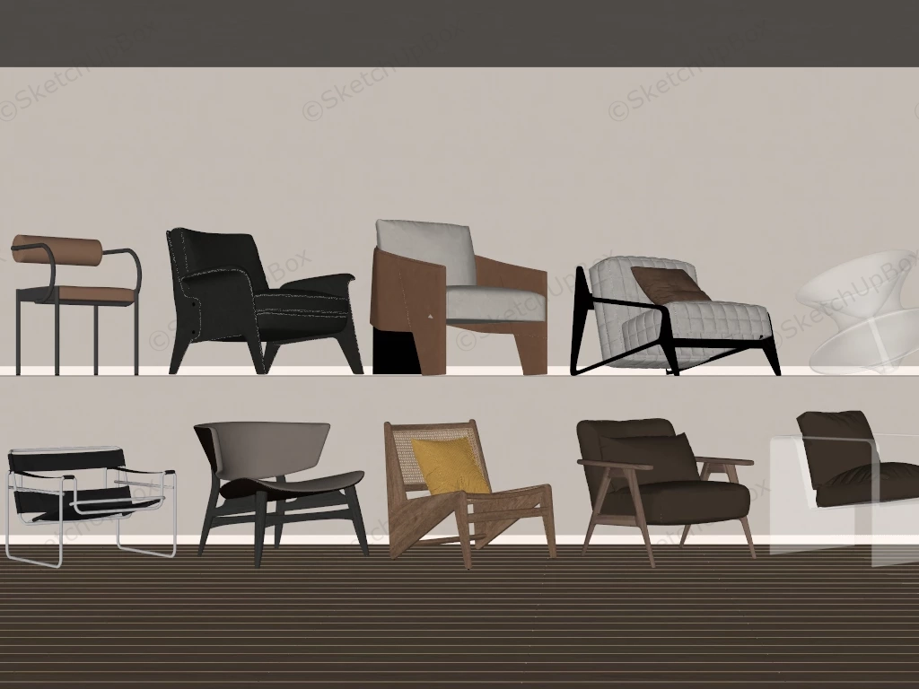 Leisure Chairs Collection sketchup model preview - SketchupBox