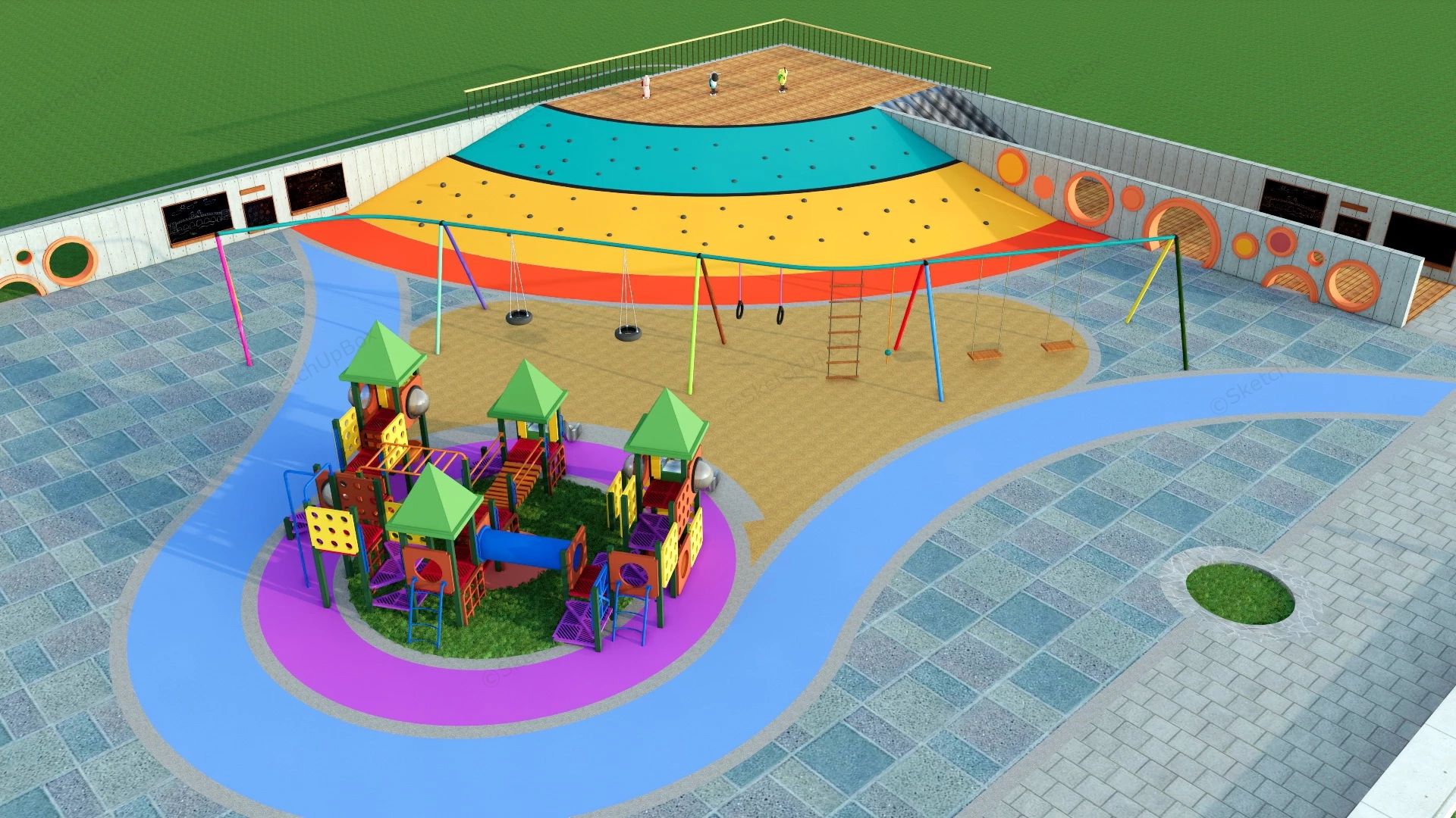 Kindergarten Playground Idea sketchup model preview - SketchupBox