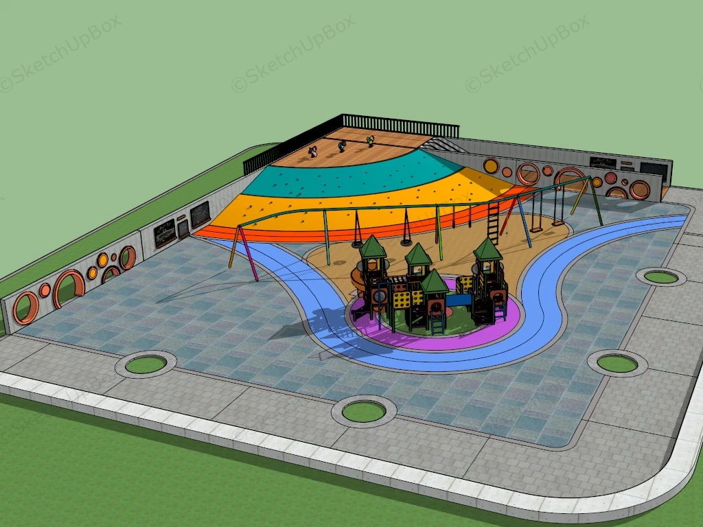 Kindergarten Playground Idea sketchup model preview - SketchupBox