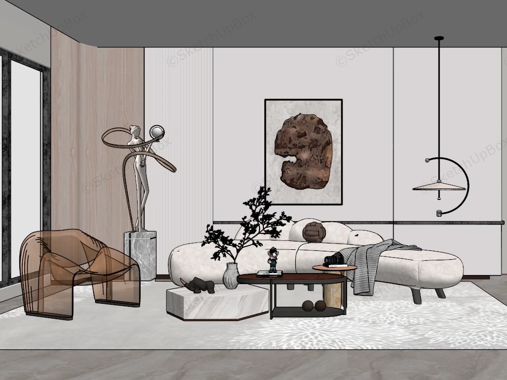 Modern Small Living Room Design sketchup model preview - SketchupBox