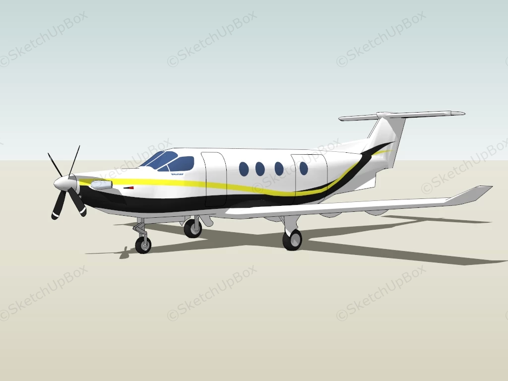 Pilatus PC 12 Aircraft sketchup model preview - SketchupBox