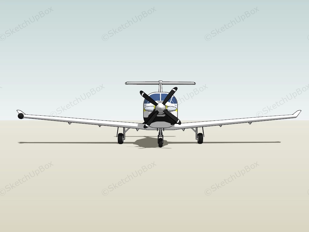 Pilatus PC 12 Aircraft sketchup model preview - SketchupBox