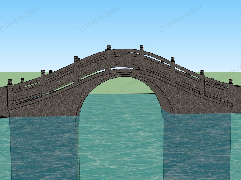 Ancient Stone Arch Bridge sketchup model preview - SketchupBox