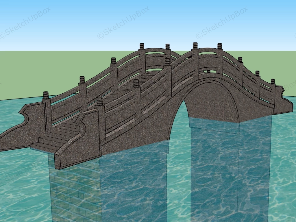 Ancient Stone Arch Bridge sketchup model preview - SketchupBox