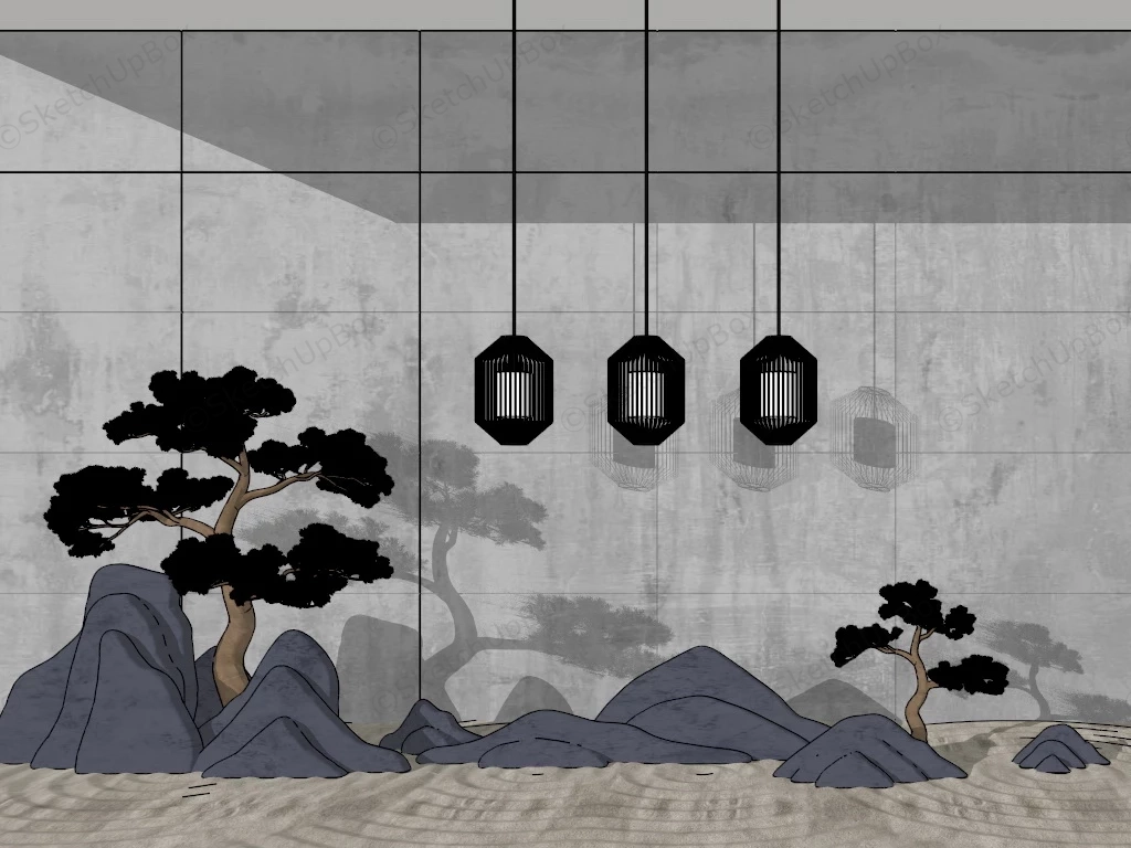 Indoor Zen Garden Idea sketchup model preview - SketchupBox