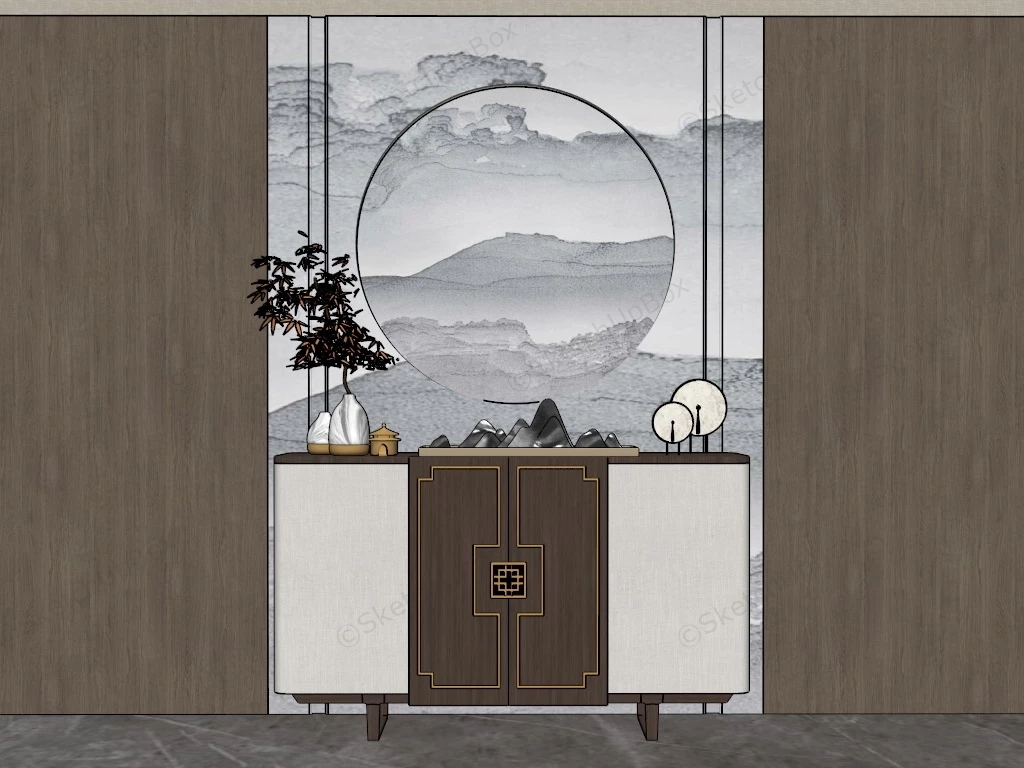 Chinese Entryway Ideas sketchup model preview - SketchupBox