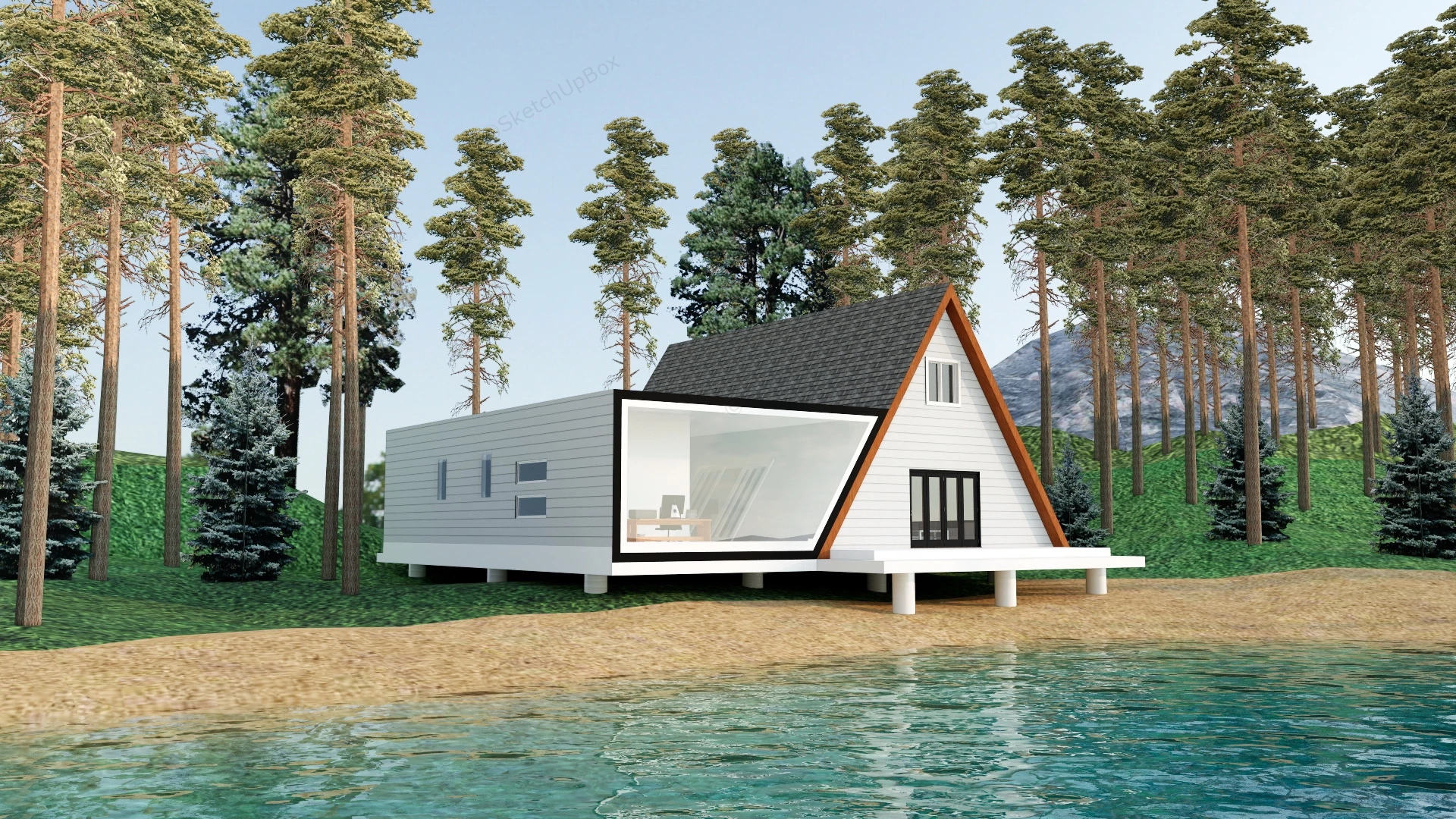 Tiny Holiday Home sketchup model preview - SketchupBox