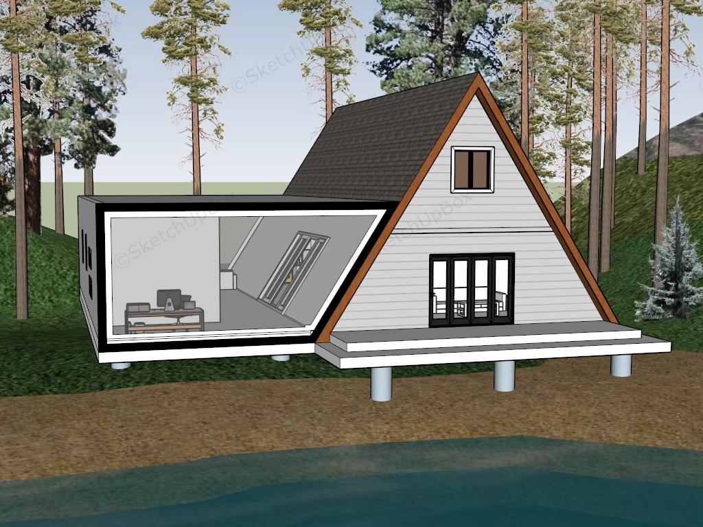 Tiny Holiday Home sketchup model preview - SketchupBox