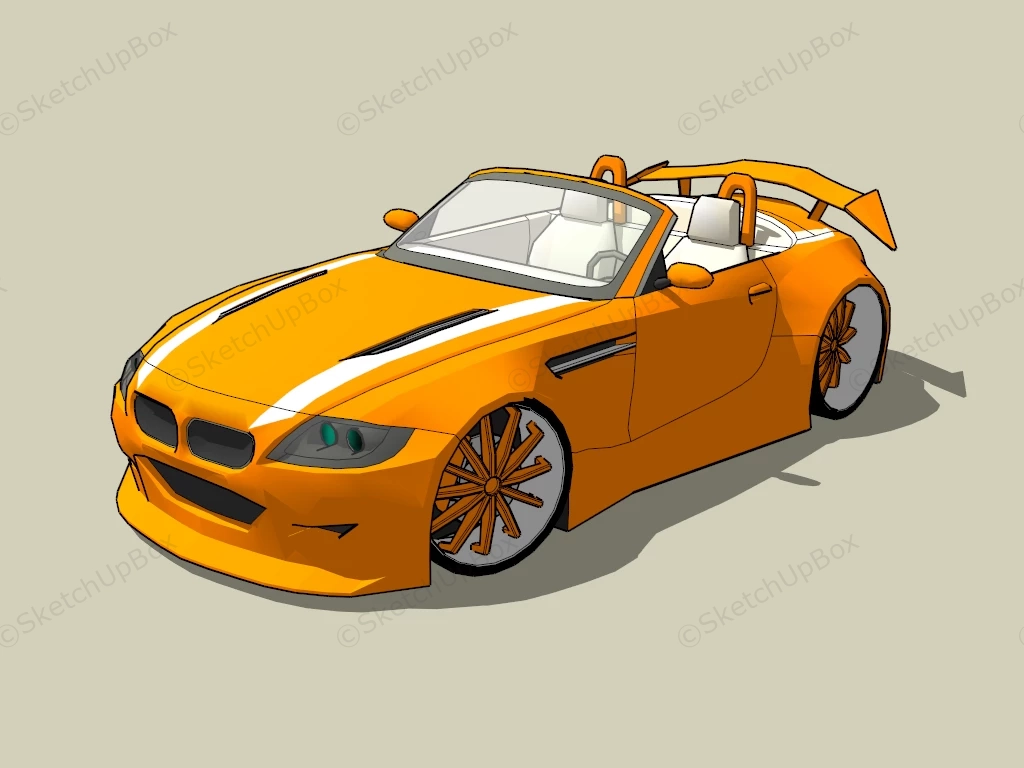 Orange BMW Z4 Convertible sketchup model preview - SketchupBox