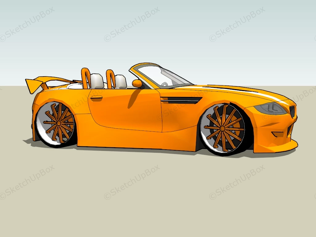 Orange BMW Z4 Convertible sketchup model preview - SketchupBox