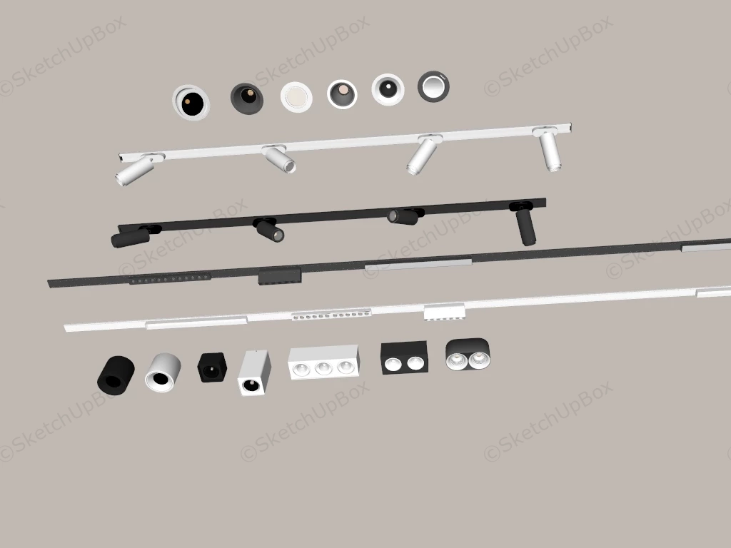 Track Lights And Downlights sketchup model preview - SketchupBox