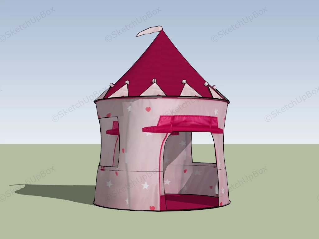 Princess Castle Play Tent sketchup model preview - SketchupBox