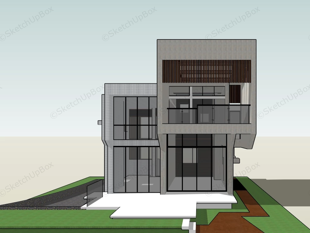 Modern House Concept sketchup model preview - SketchupBox